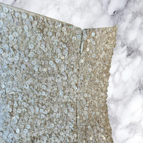 Parker Embellished Sequin Mini Dress in Ivory - Picture 6 of 11